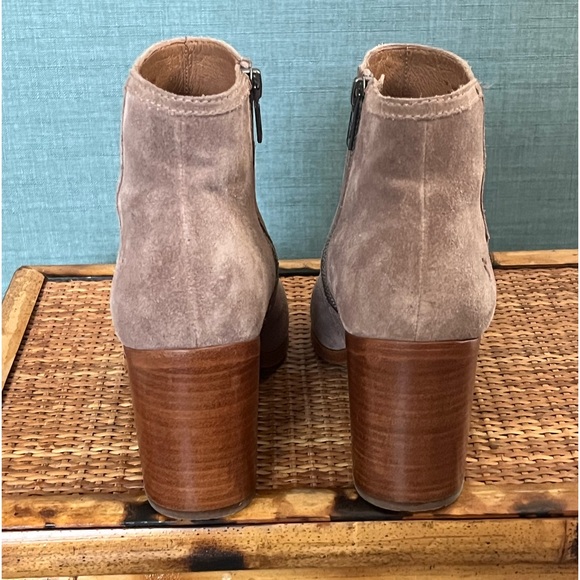 Frye Danica Suede Peep-Toe Zip Booties - Picture 2 of 7